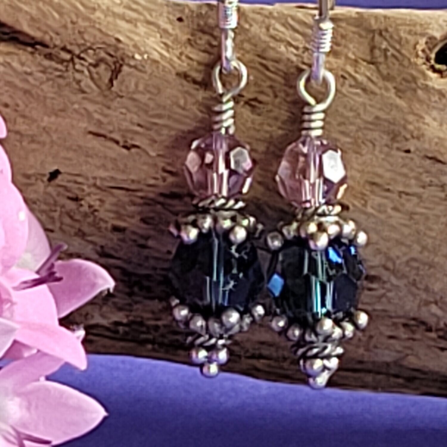 Swarovski Crystal and Sterling Silver Earrings