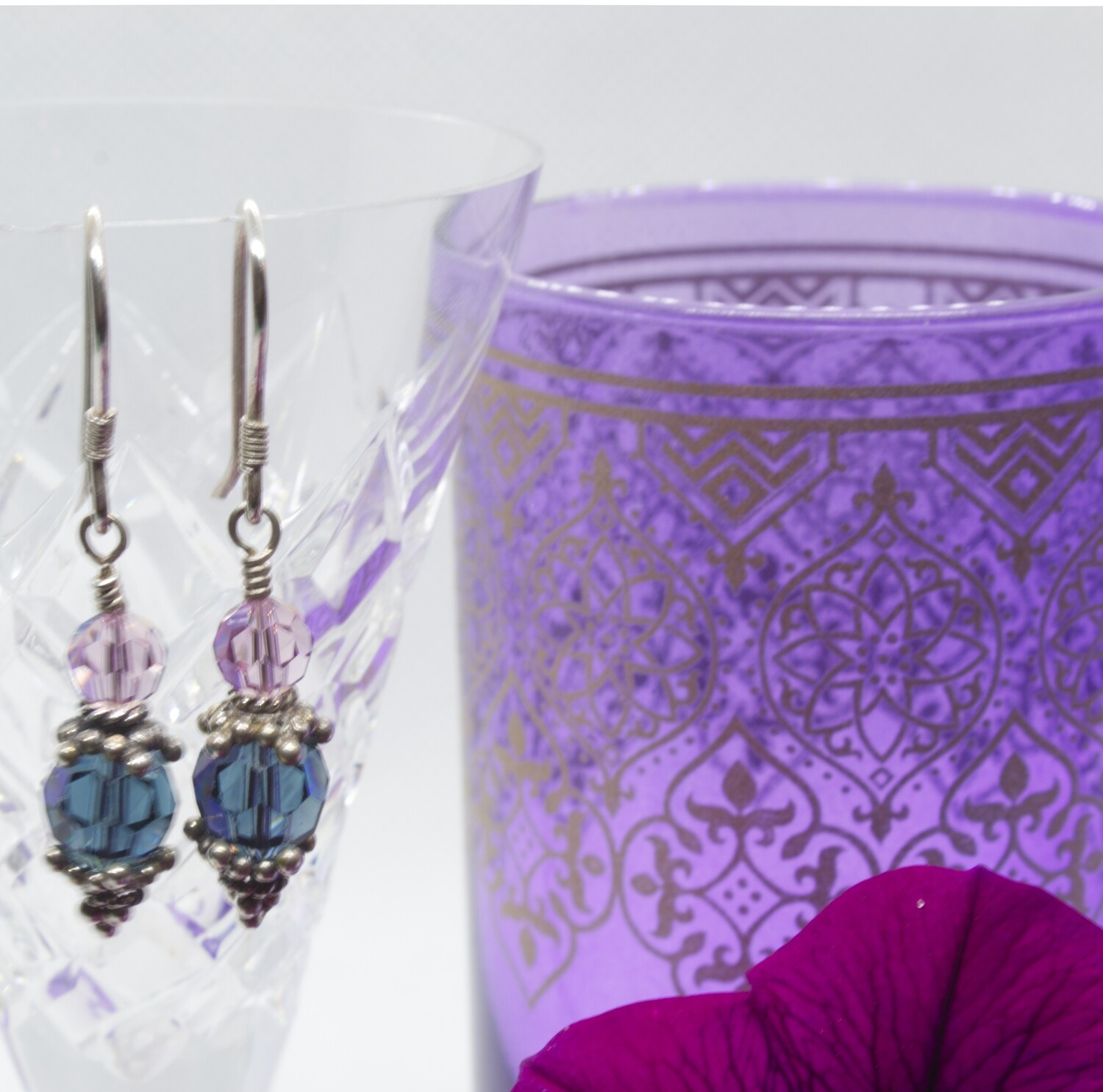 Swarovski Crystal and Sterling Silver Earrings