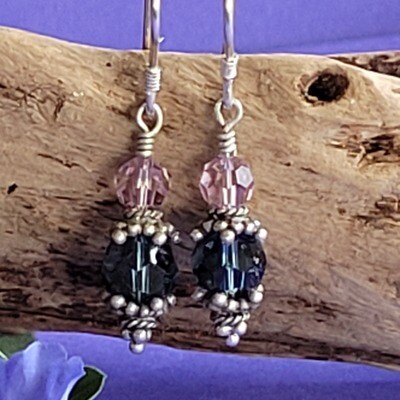 Swarovski Crystal and Sterling Silver Earrings