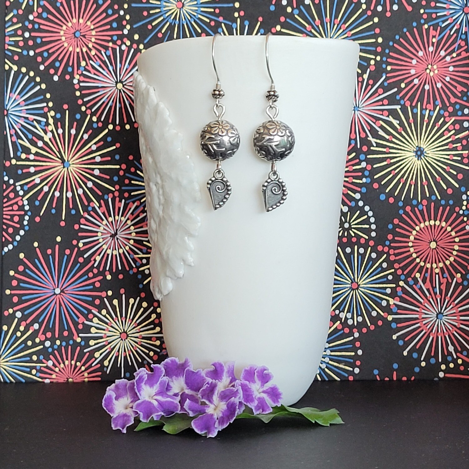 &#39;Flower Garden&#39; Sterling Silver Earrings