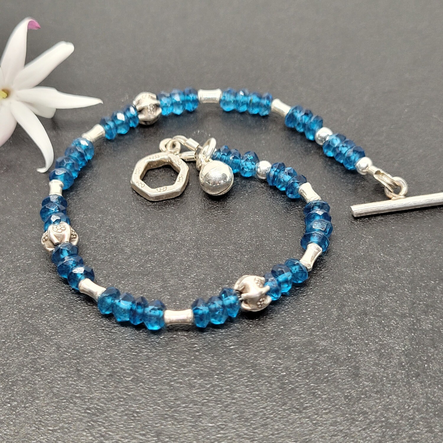 Venus Pixie Bracelet - Dainty London Blue Topaz and Silver Bracelet
