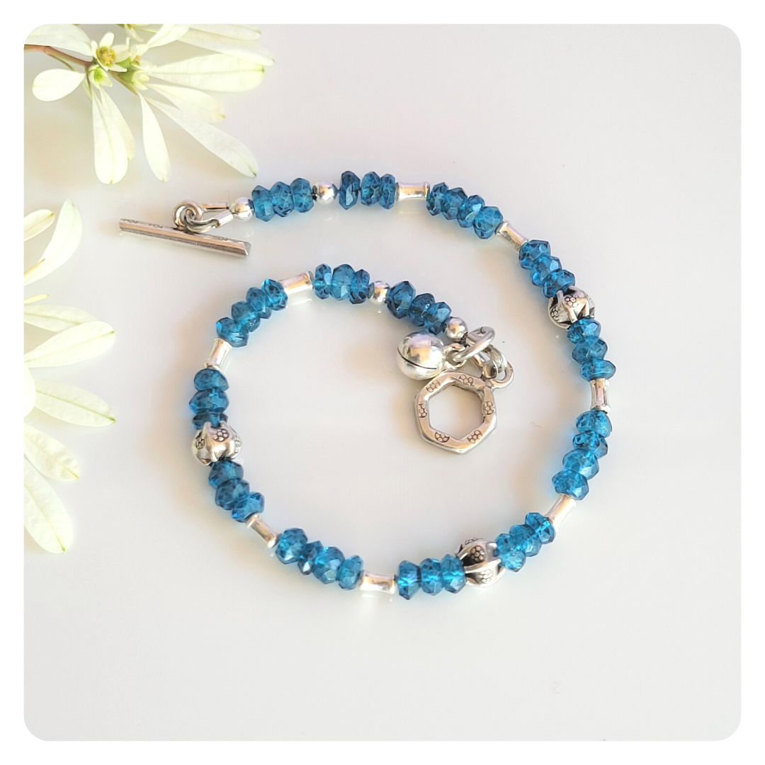 Venus Pixie Bracelet - Dainty London Blue Topaz and Silver Bracelet