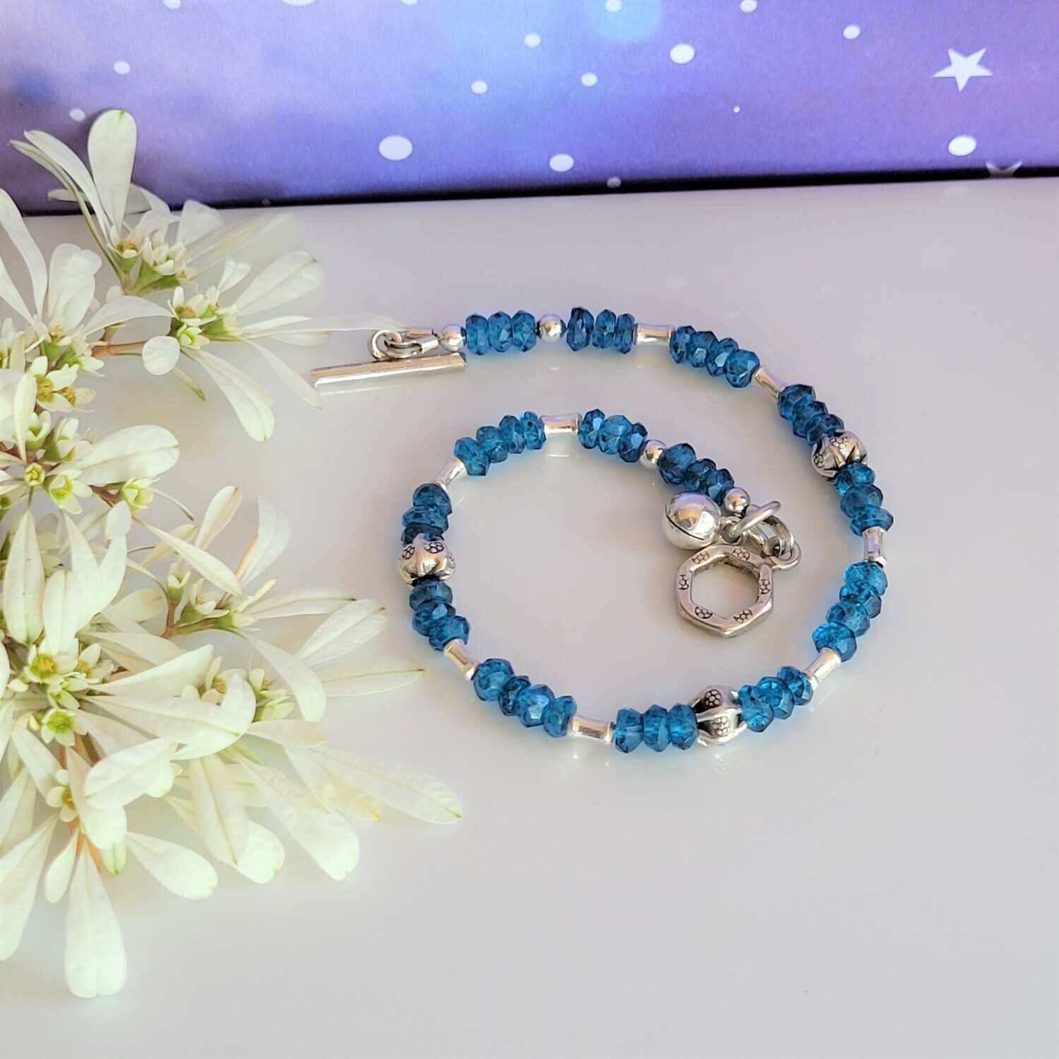 Venus Pixie Bracelet - Dainty London Blue Topaz and Silver Bracelet
