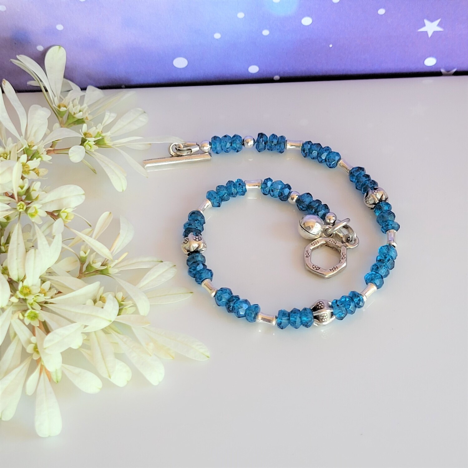 Venus Pixie Bracelet - Dainty London Blue Topaz and Silver Bracelet