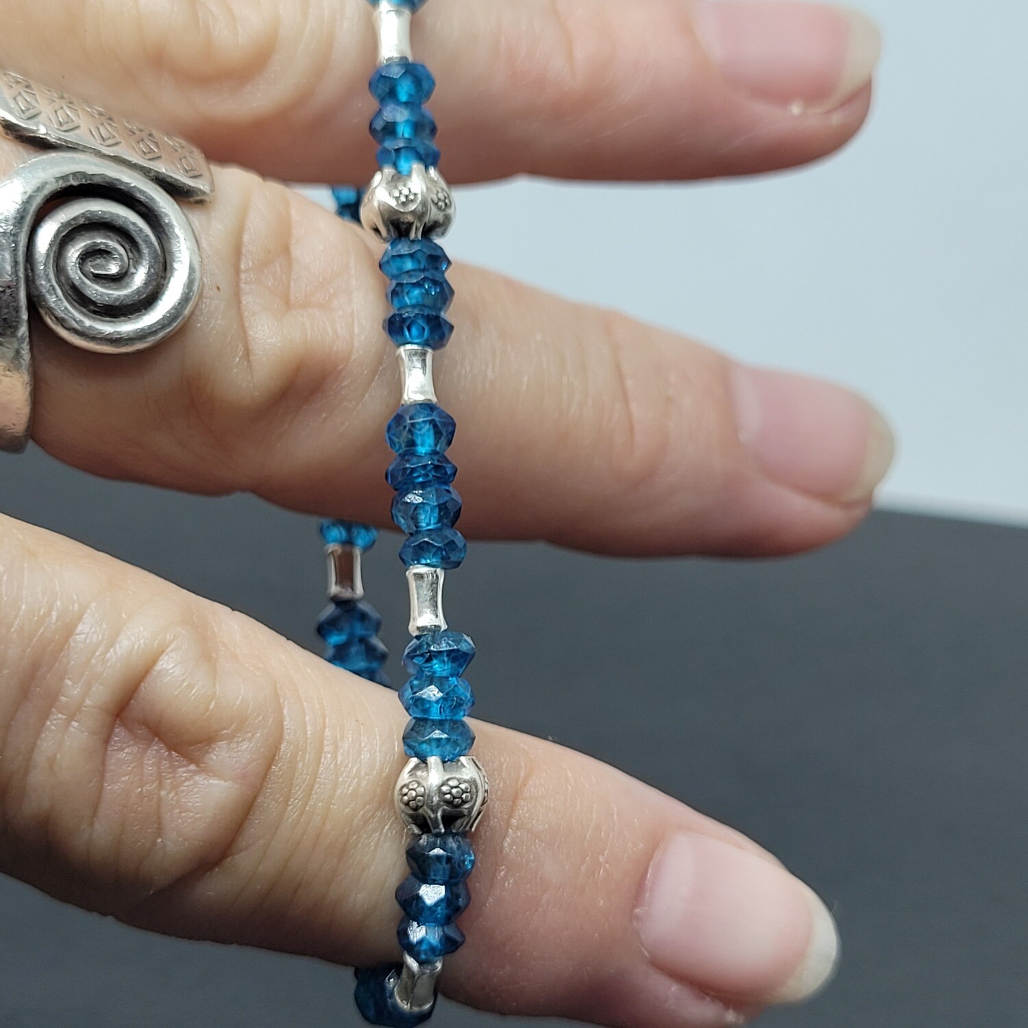 Venus Pixie Bracelet - Dainty London Blue Topaz and Silver Bracelet