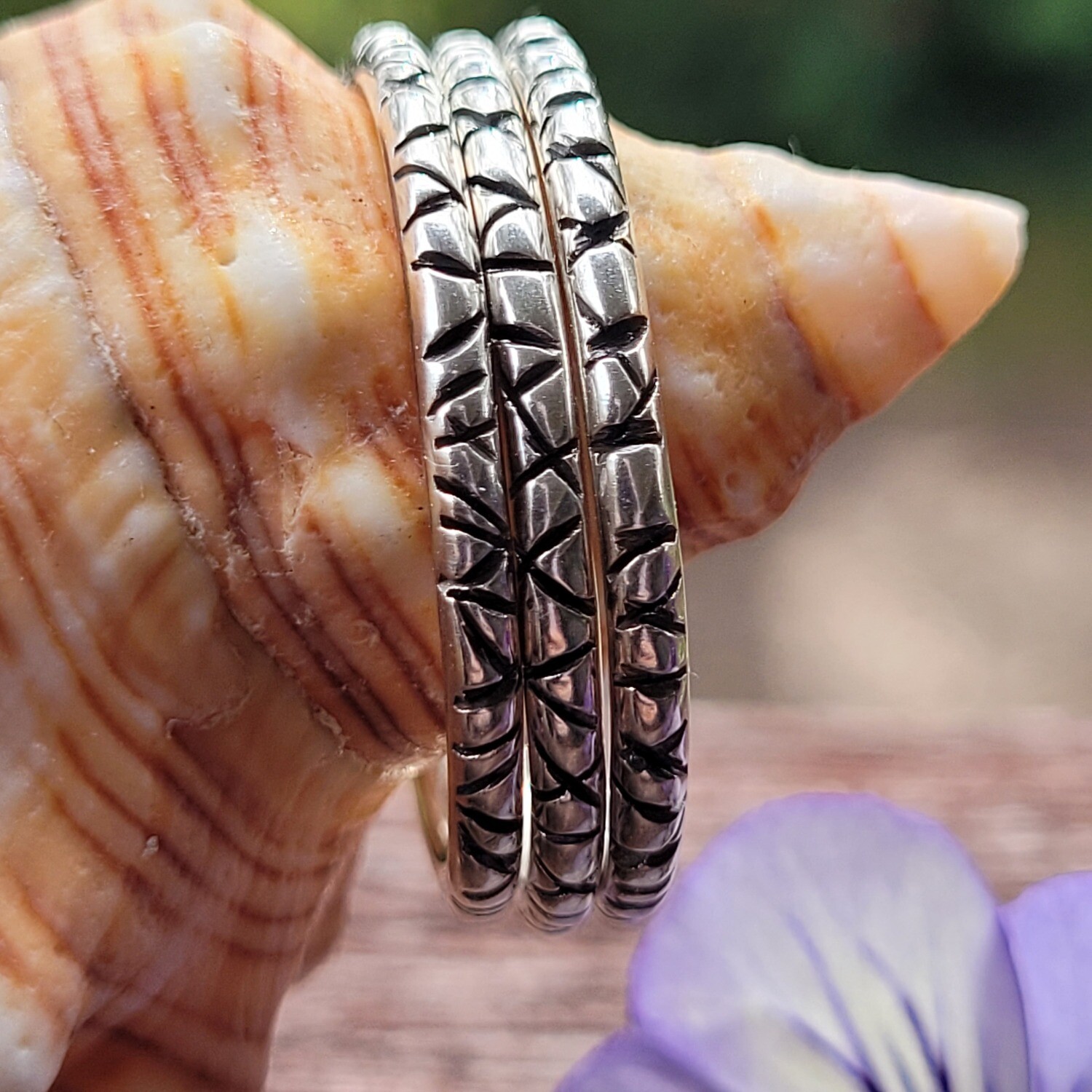Tribal Vibe Sterling Silver Stacker Rings