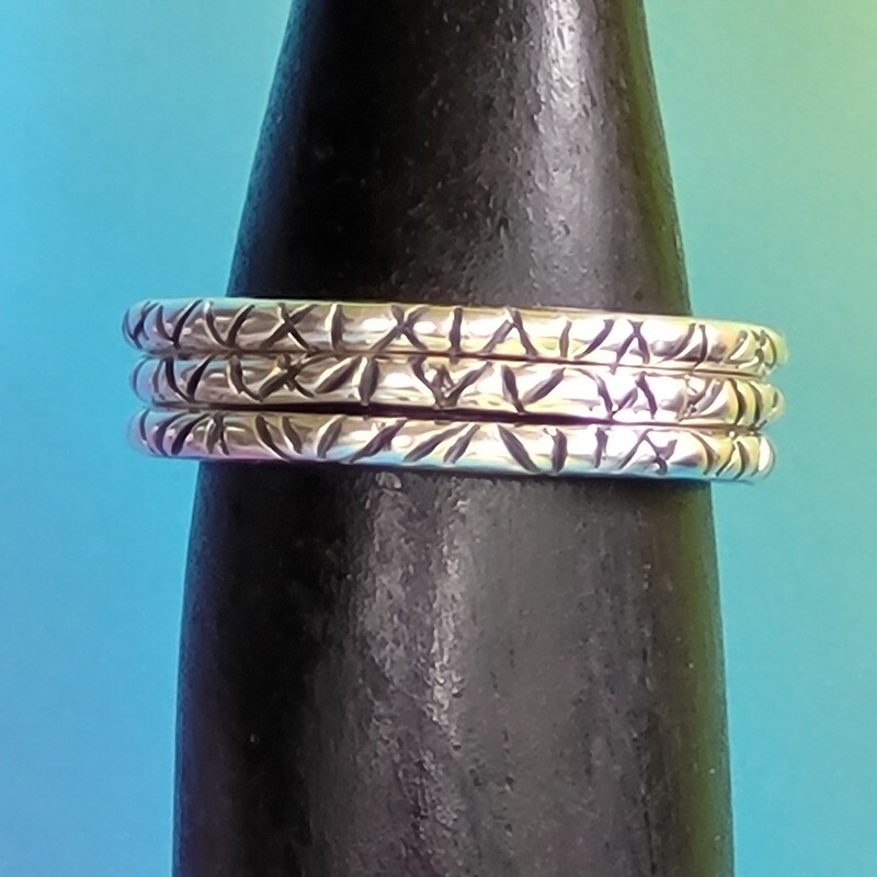 Tribal Vibe Sterling Silver Stacker Rings