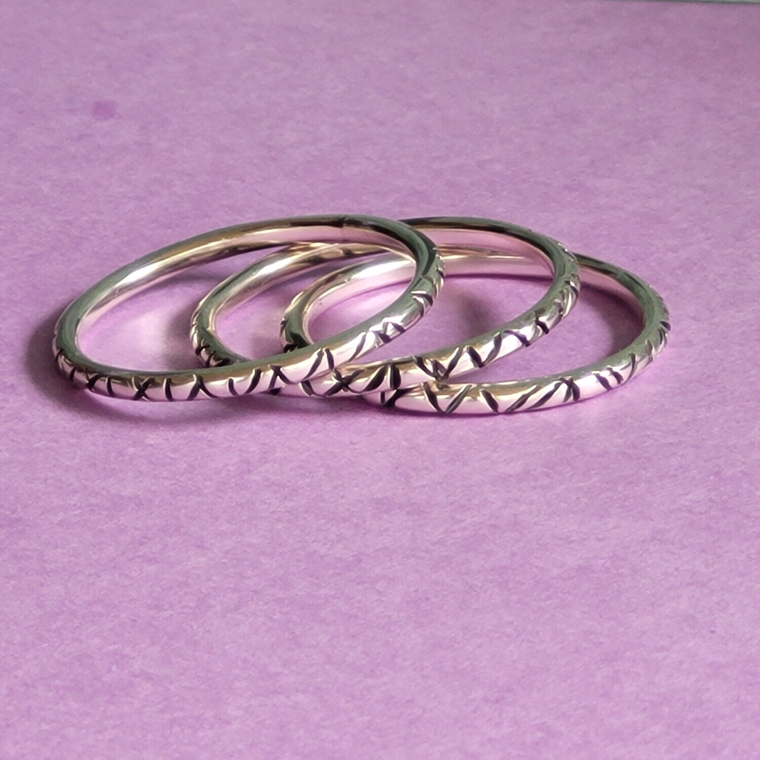 Tribal Vibe Sterling Silver Stacker Rings