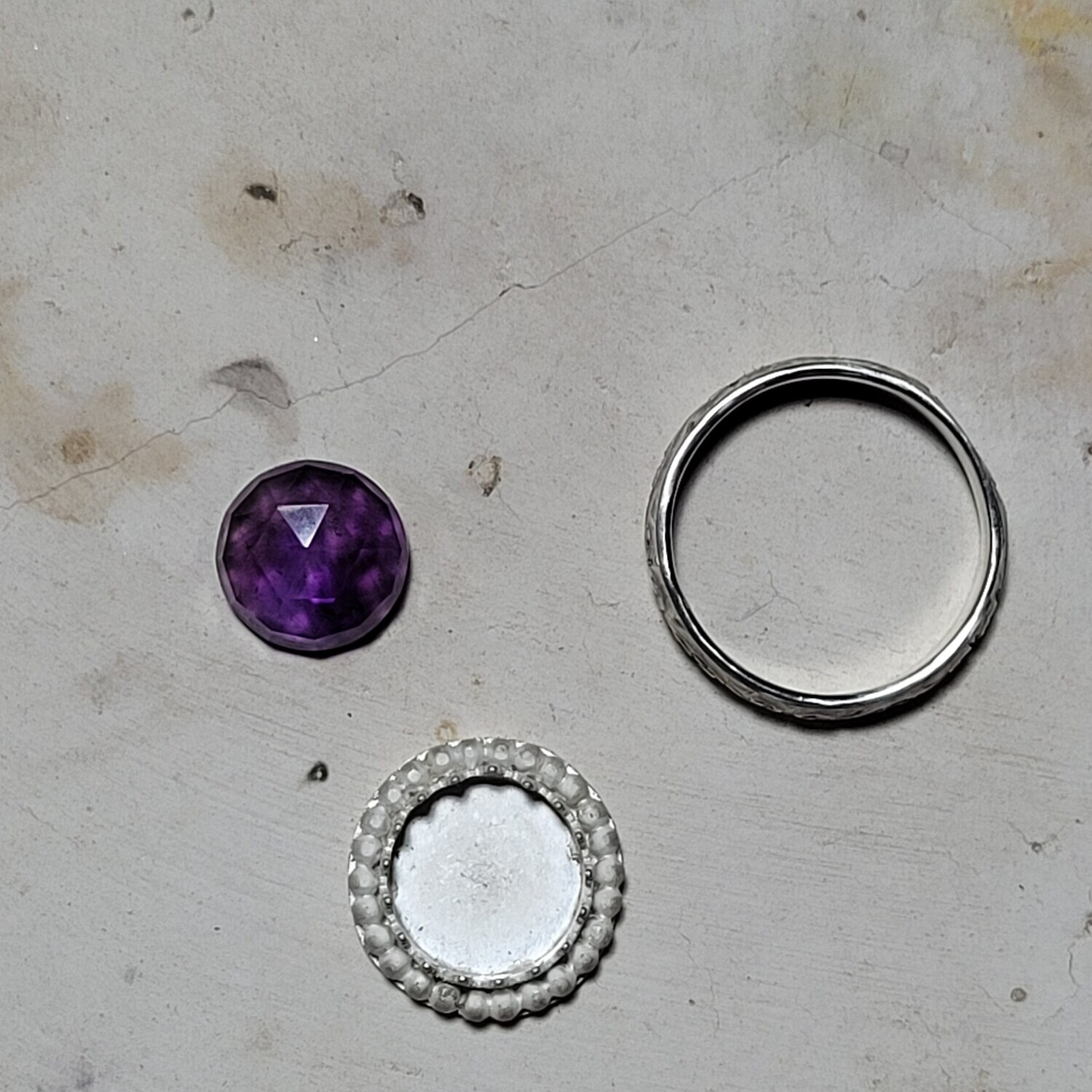 &#39;Celestial Moon&#39; Amethyst and Sterling Silver Ring