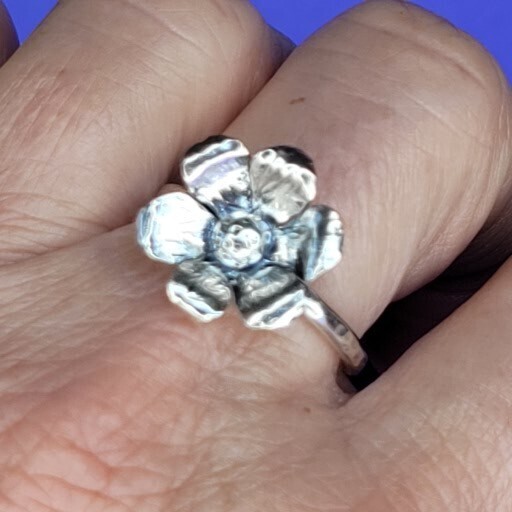 Whimsical Sterling Silver Flower Ring