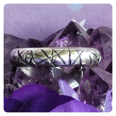 Large &#39;Tribal Vibe&#39; Sterling Silver Ring