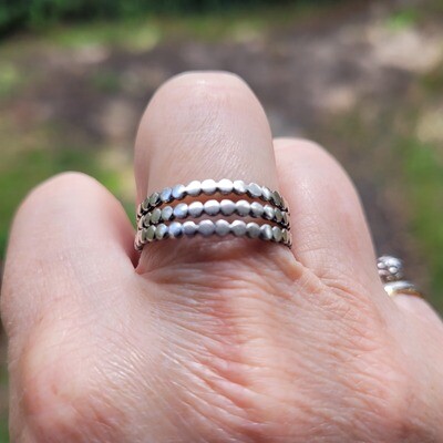 &#39;Round the Moon&#39; Sterling Silver Stacker Rings