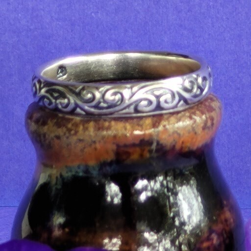 &#39;Vintage Vibe&#39; Sterling Silver Stacker Ring