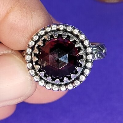 &#39;Celestial Moon&#39; Garnet and Sterling Silver Ring