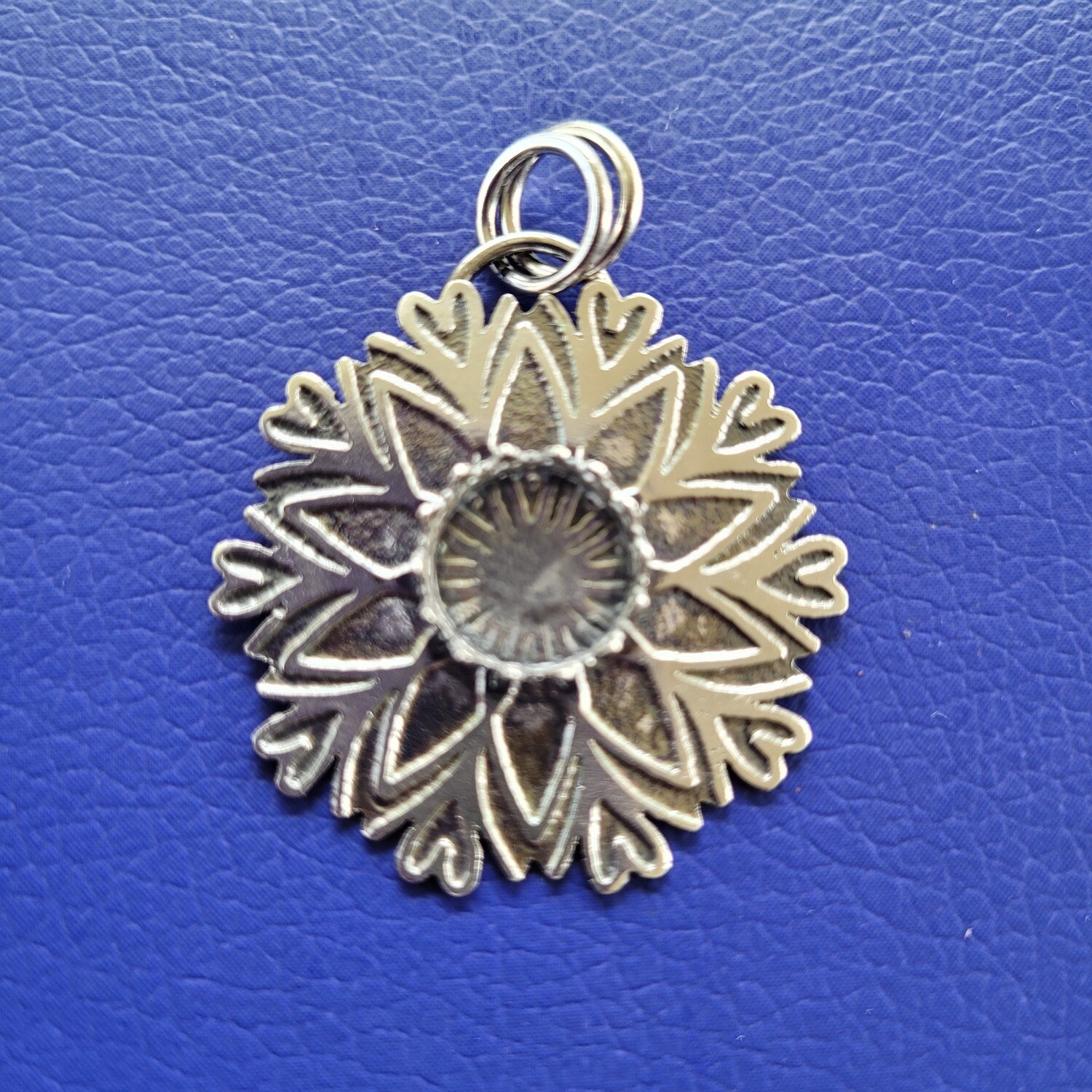&#39;Heart Mandala&#39; Sterling Silver Etched Pendant