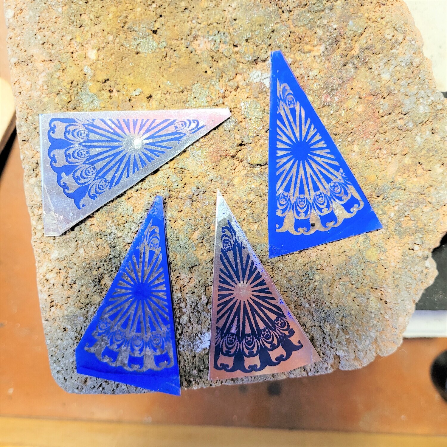 &#39;Buddha Mandala&#39; Etched Sterling Silver Earrings 