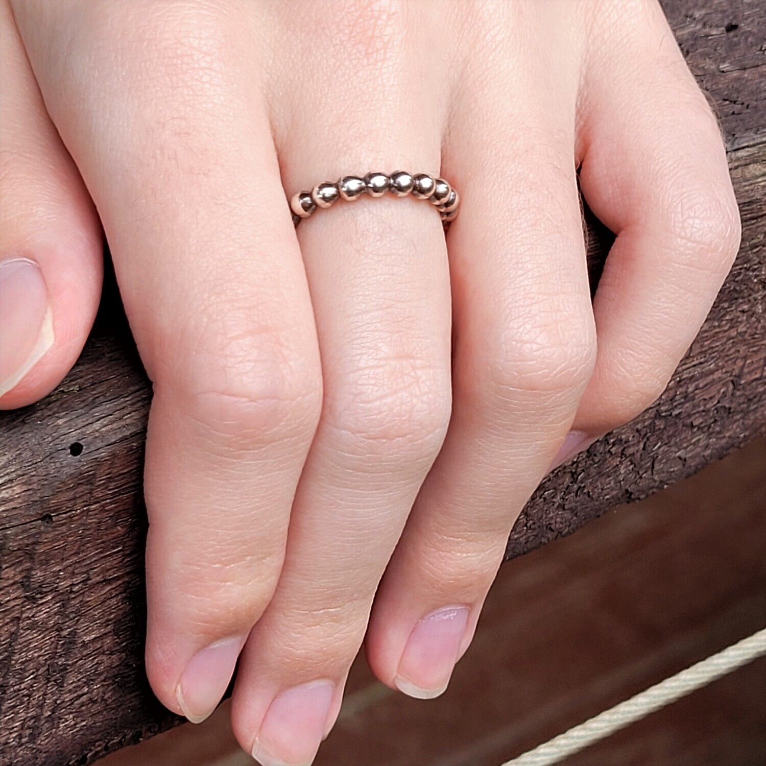 &#39;Full Moon&#39; Sterling Silver Large Stacker Ring