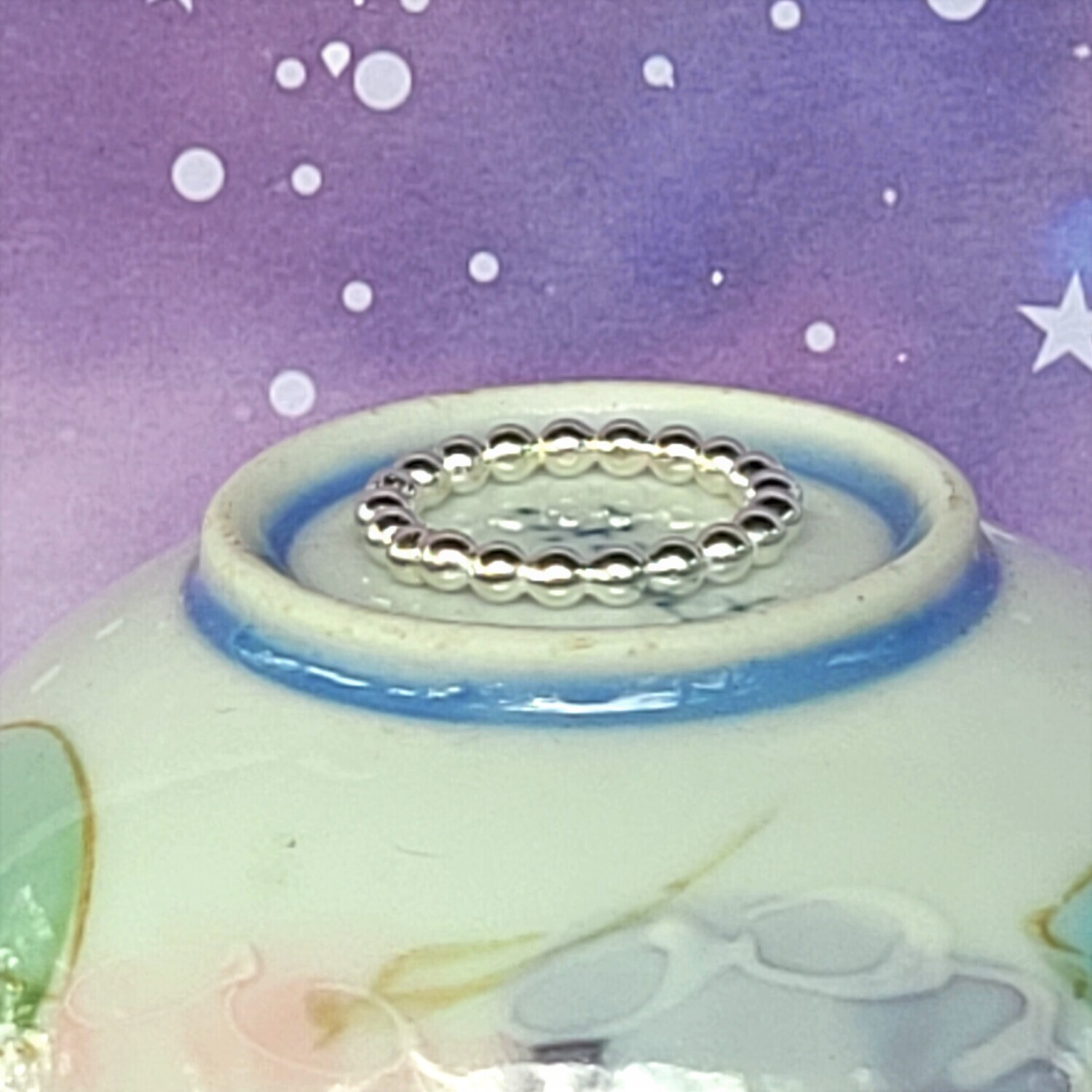 &#39;Full Moon&#39; Sterling Silver Large Stacker Ring