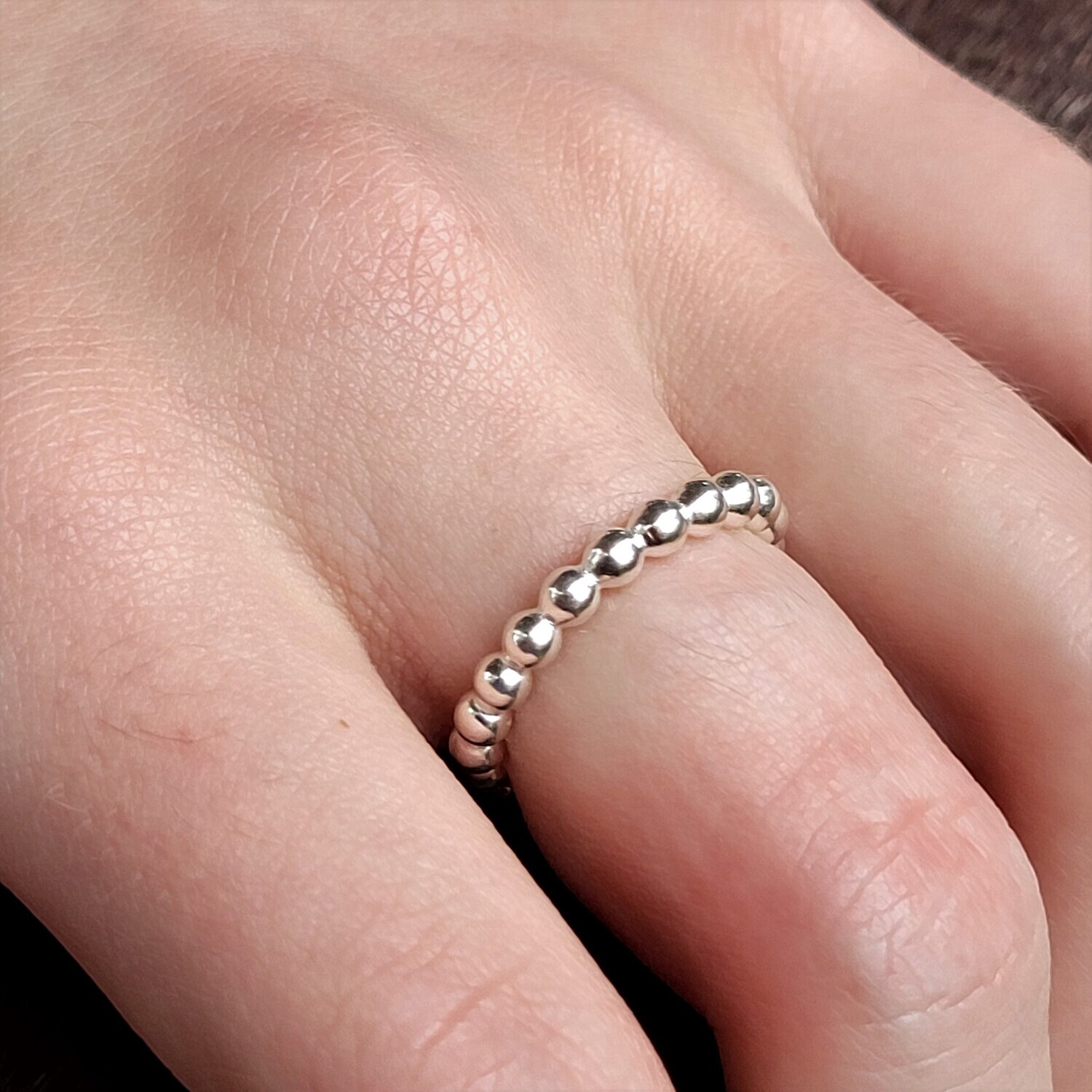 &#39;Full Moon&#39; Sterling Silver Large Stacker Ring