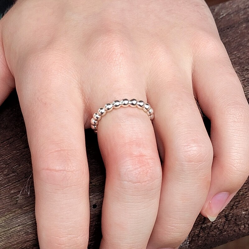 &#39;Full Moon&#39; Sterling Silver Large Stacker Ring