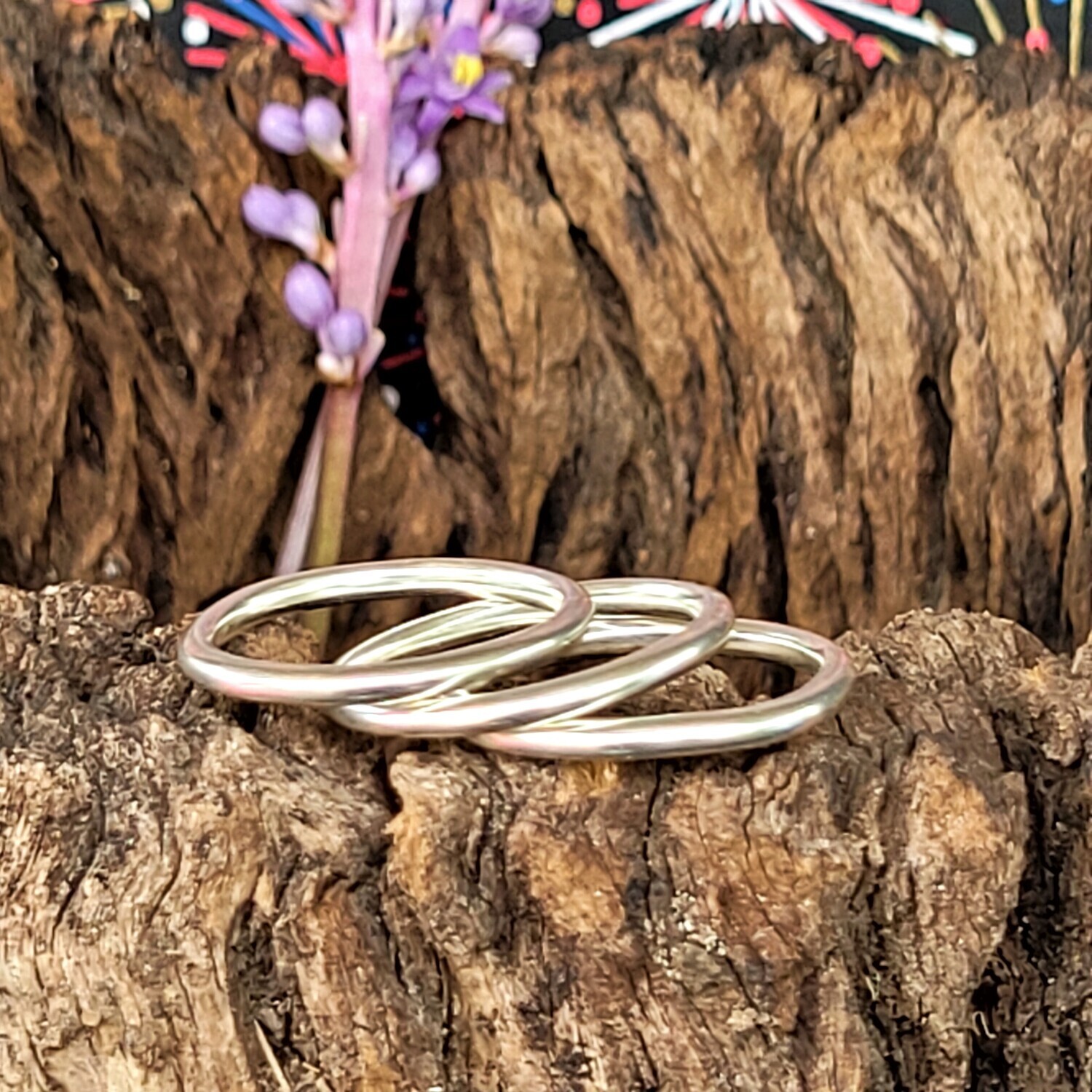 &#39;Rings of Saturn&#39; Sterling Silver Stacker Rings