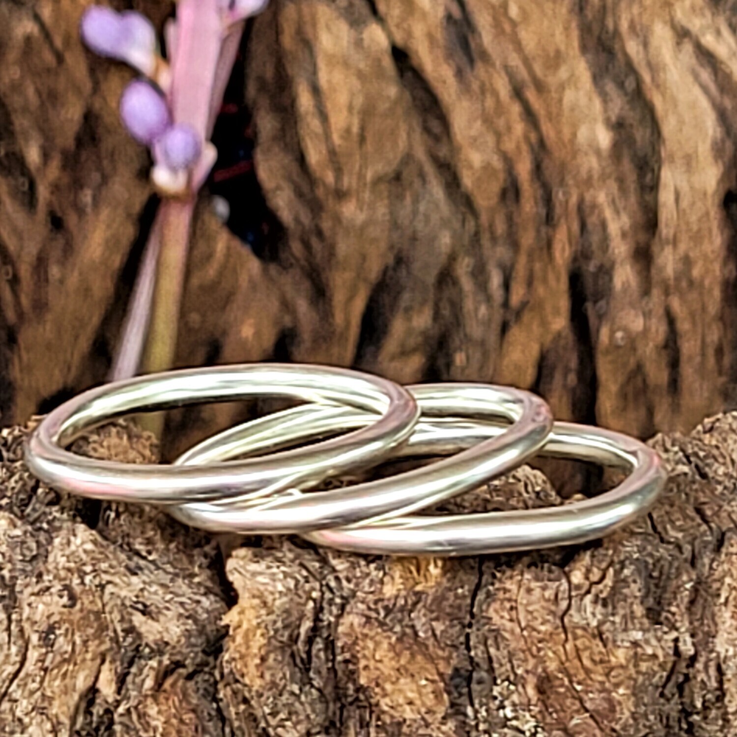 &#39;Rings of Saturn&#39; Sterling Silver Stacker Rings