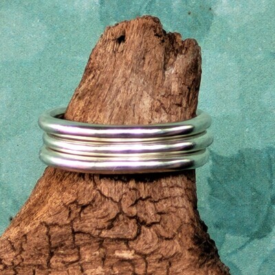 &#39;Rings of Saturn&#39; Sterling Silver Stacker Rings