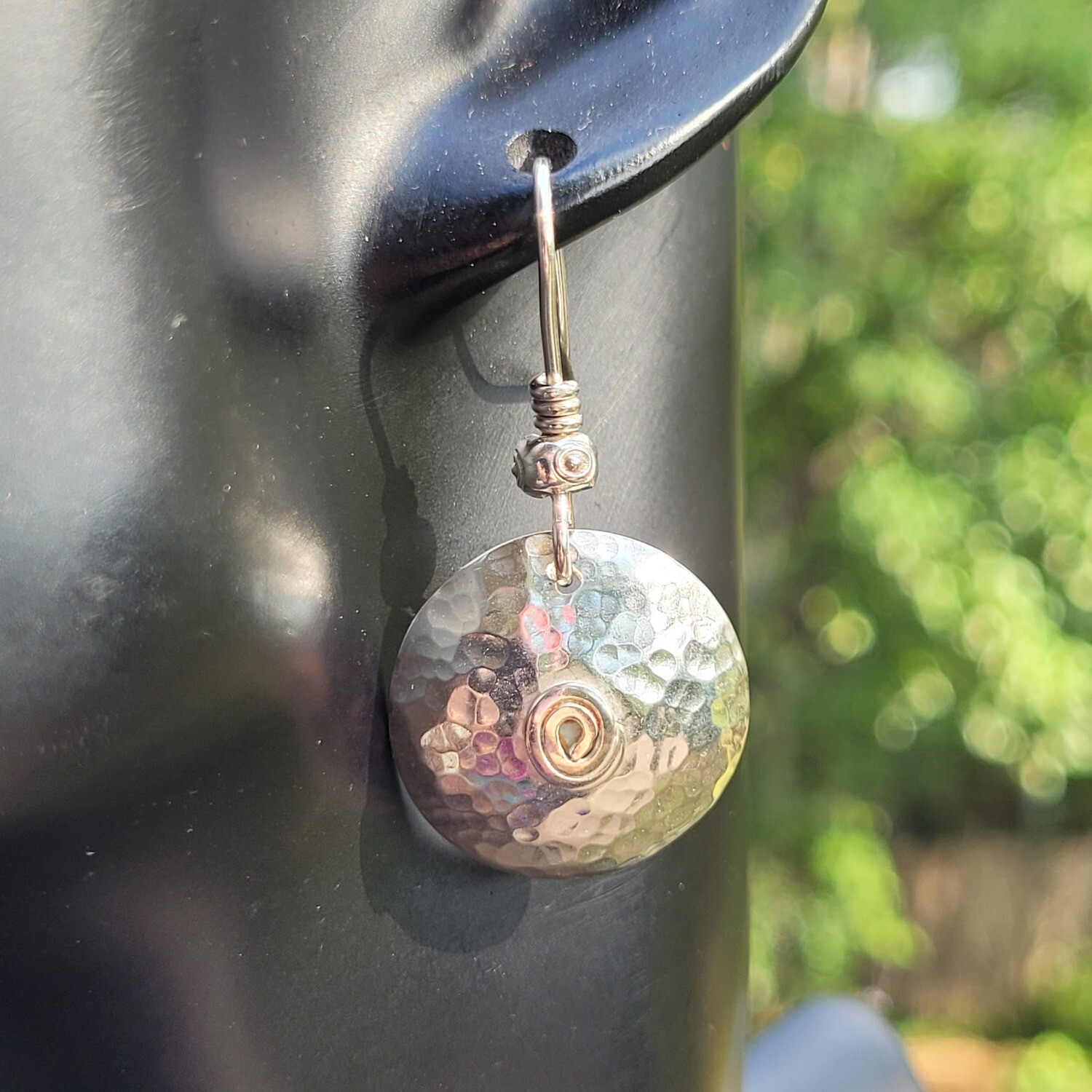 &#39;Luna&#39; Sterling Silver Spiral Domed Earrings 