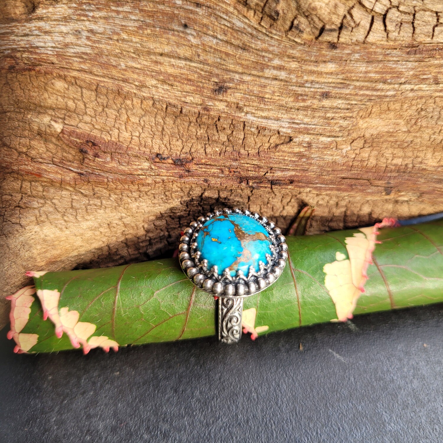 &#39;Celestial Moon&#39; Persian Turquoise  Ring