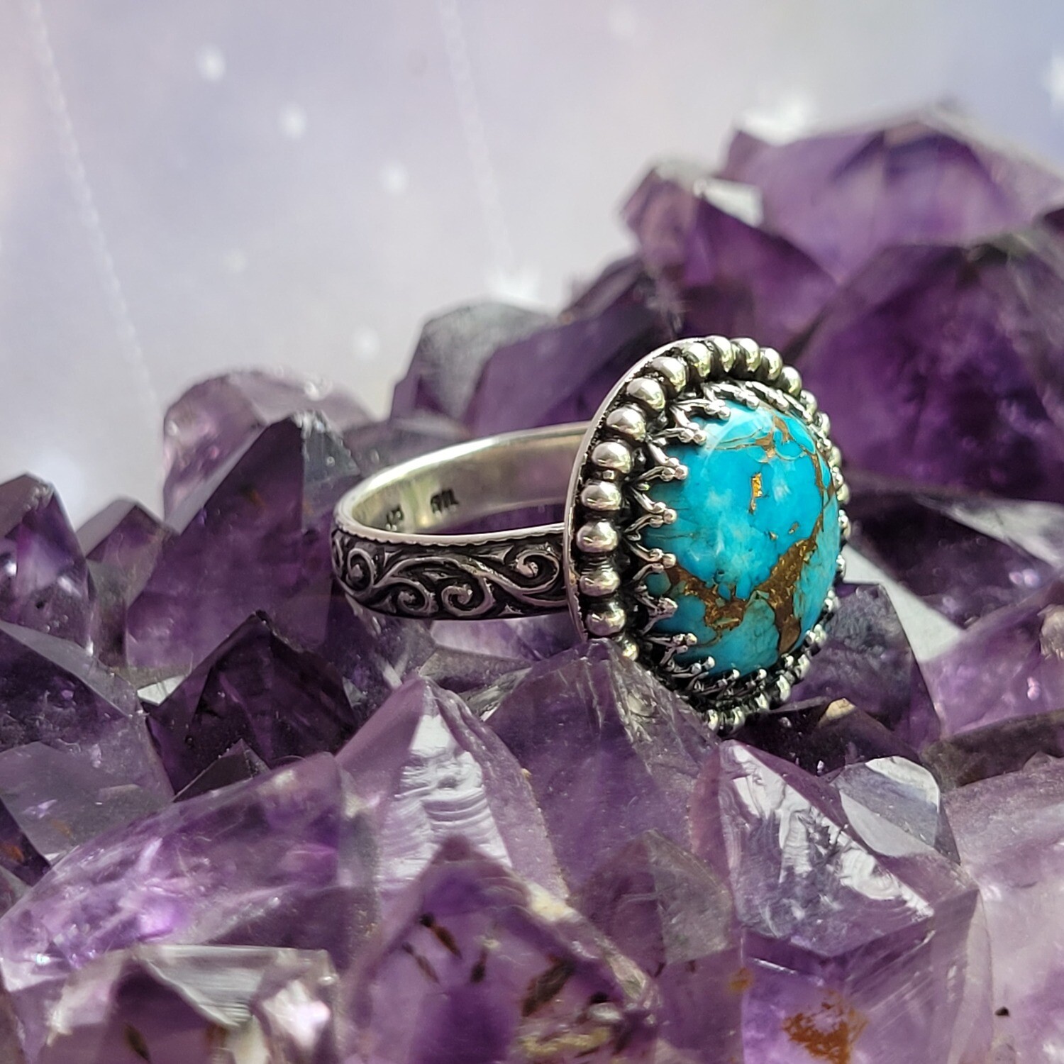 &#39;Celestial Moon&#39; Persian Turquoise  Ring