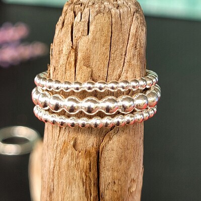 Three &#39;Full Moon&#39; Stacker Rings