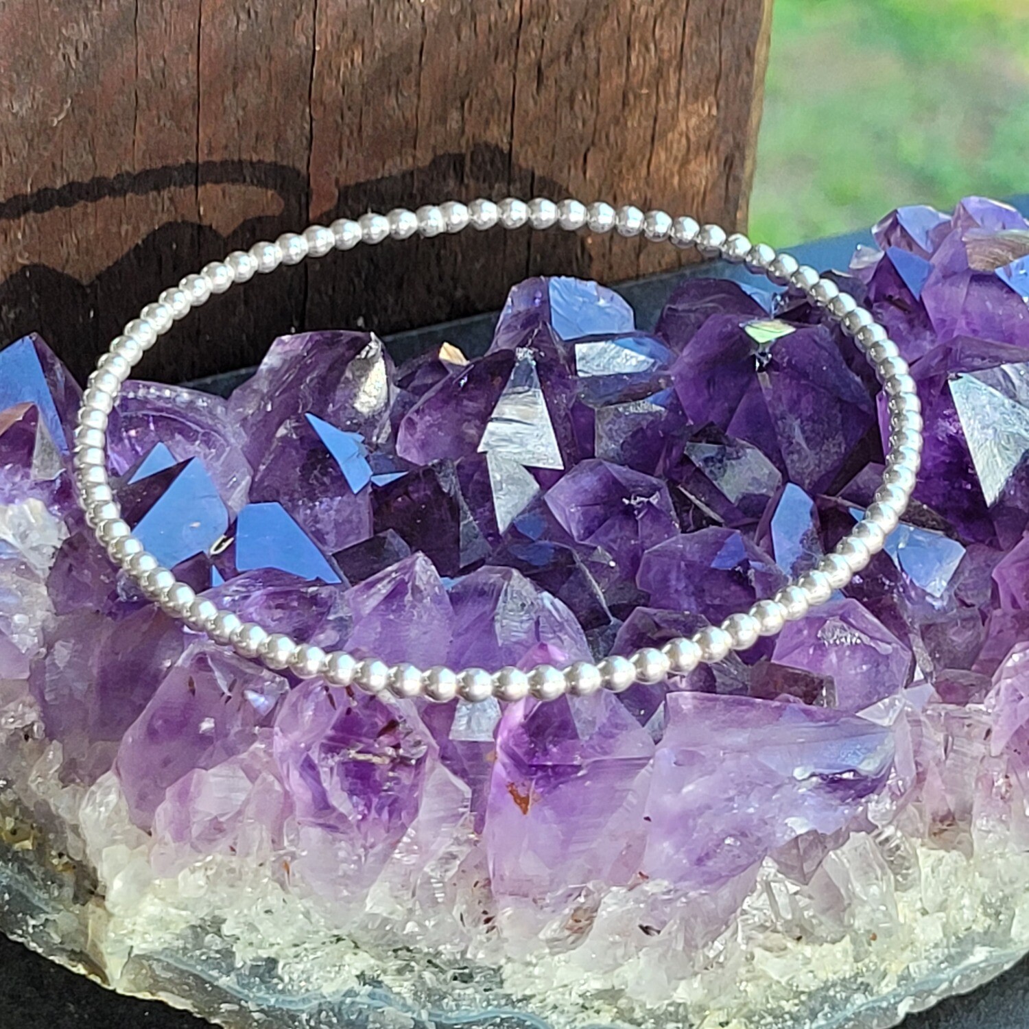 Sterling Silver &#39;Full Moon&#39; Bangle