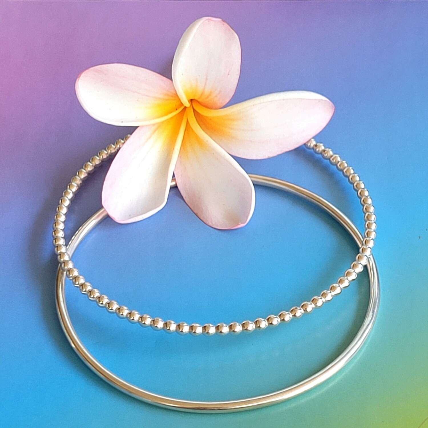 Sterling Silver &#39;Full Moon&#39; Bangle