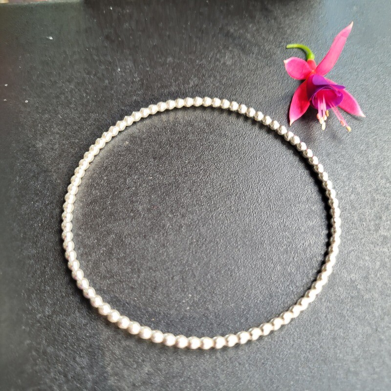 Sterling Silver &#39;Full Moon&#39; Bangle