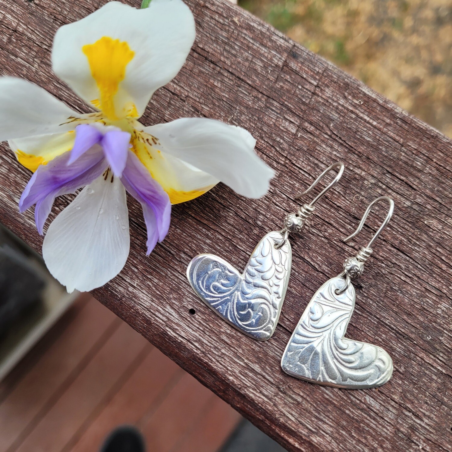 &#39;My Captivated Heart&#39; Sterling Silver Earrings