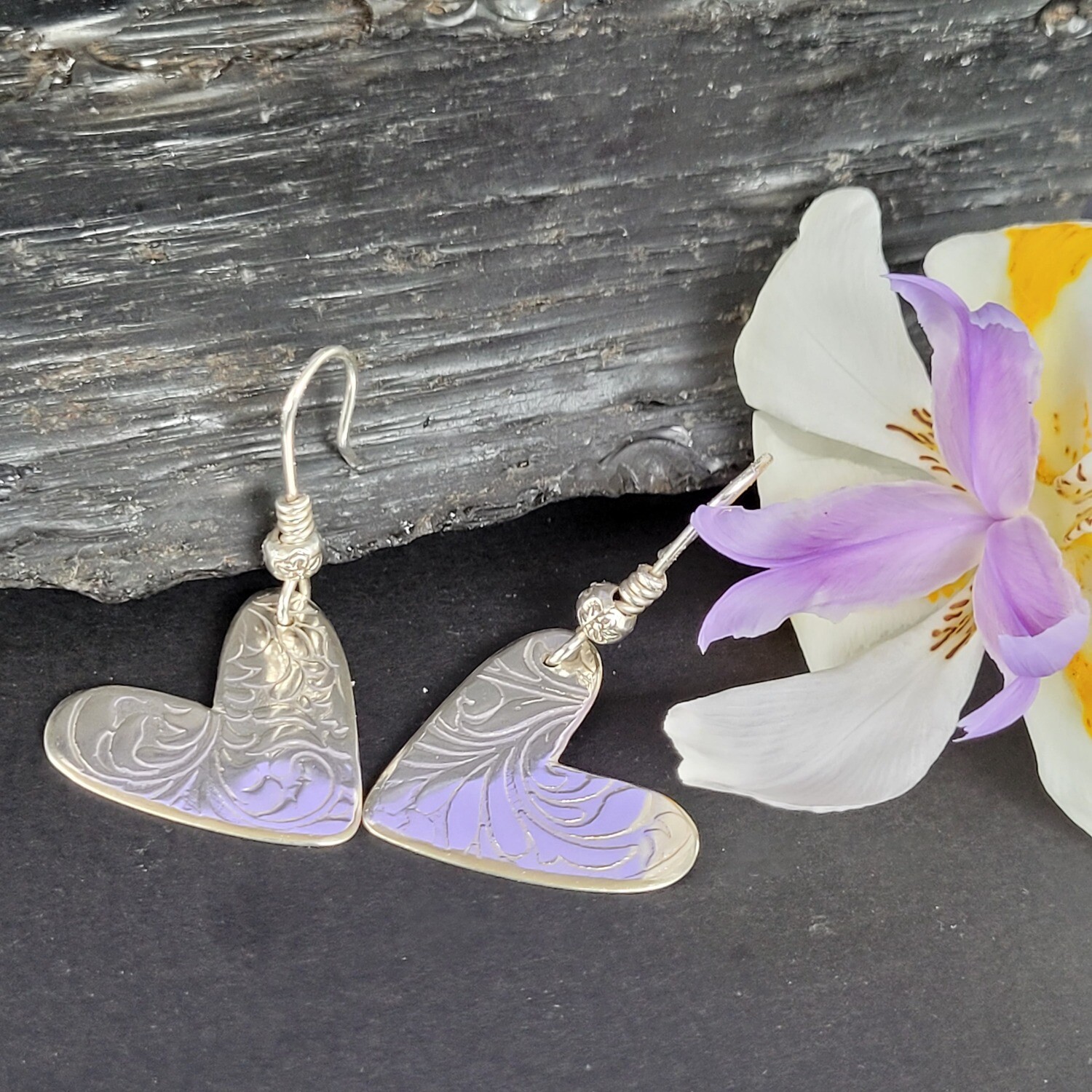 &#39;My Captivated Heart&#39; Sterling Silver Earrings