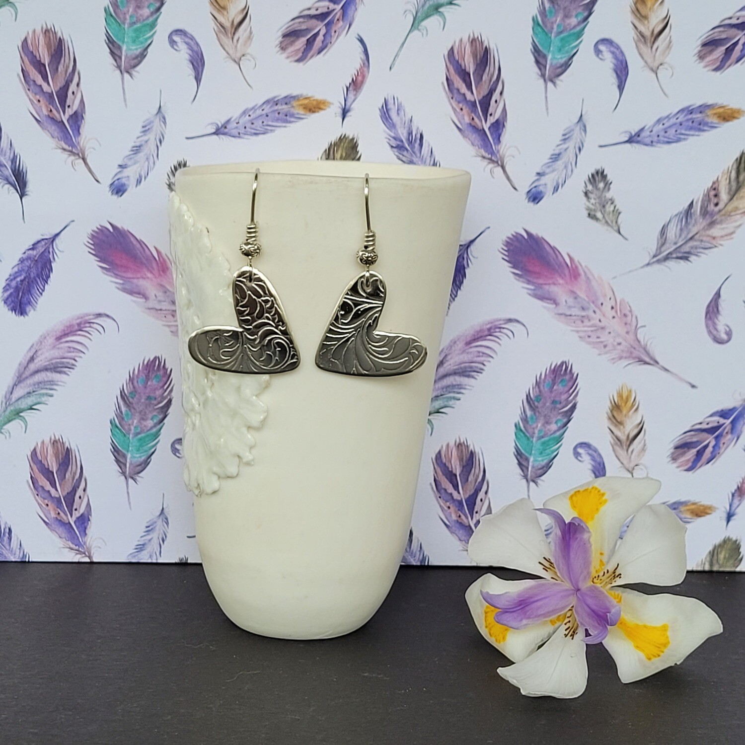 &#39;My Captivated Heart&#39; Sterling Silver Earrings