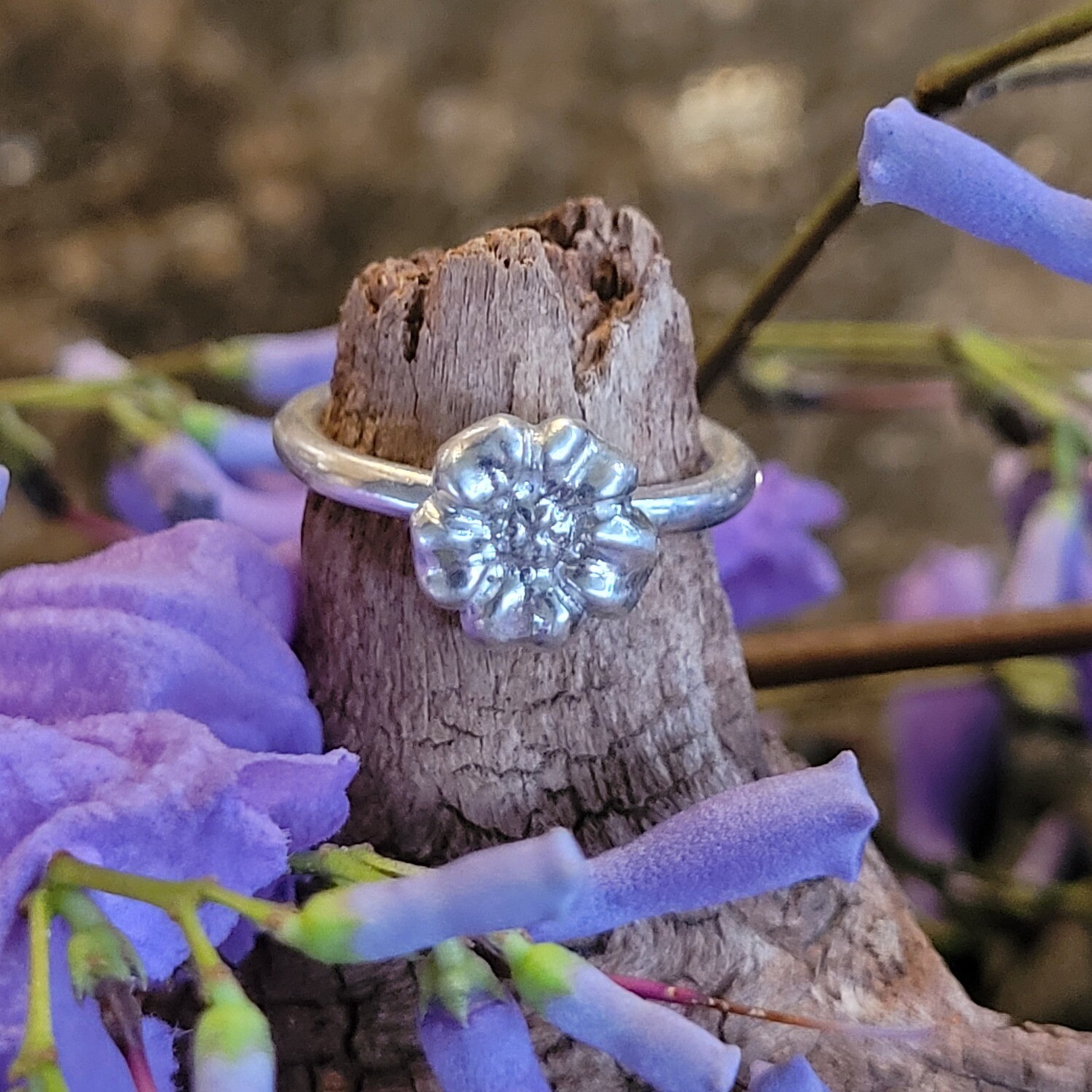 Flower Garden Sterling Silver Stacker Ring