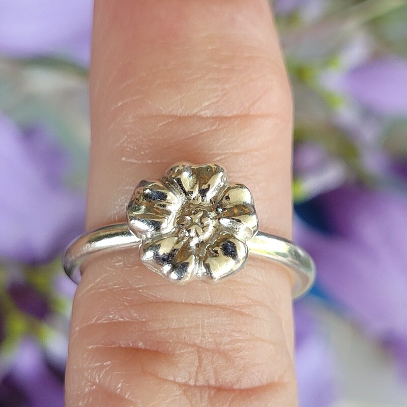 Flower Garden Sterling Silver Stacker Ring