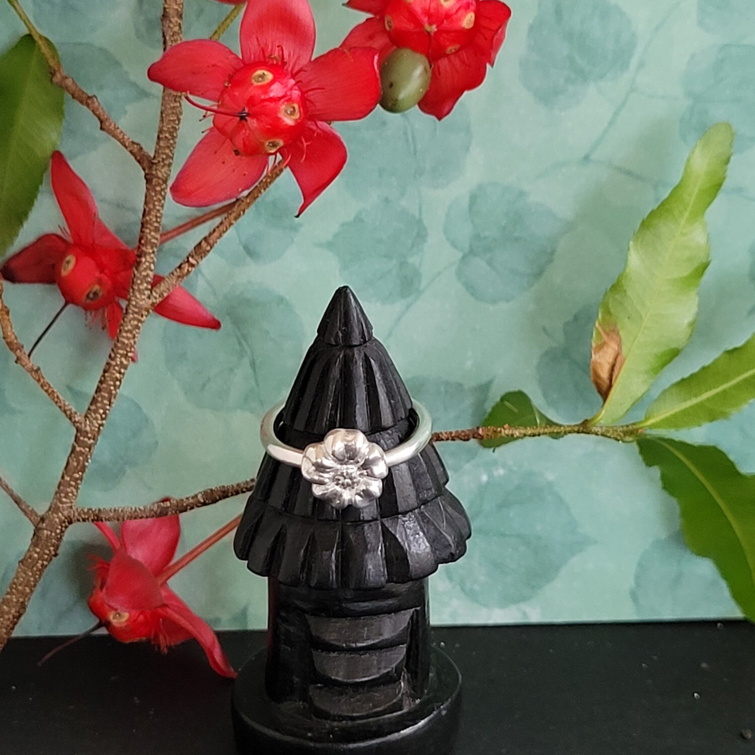 Flower Garden Sterling Silver Stacker Ring