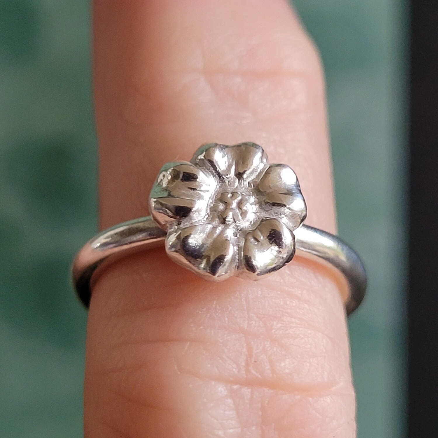 Flower Garden Sterling Silver Stacker Ring