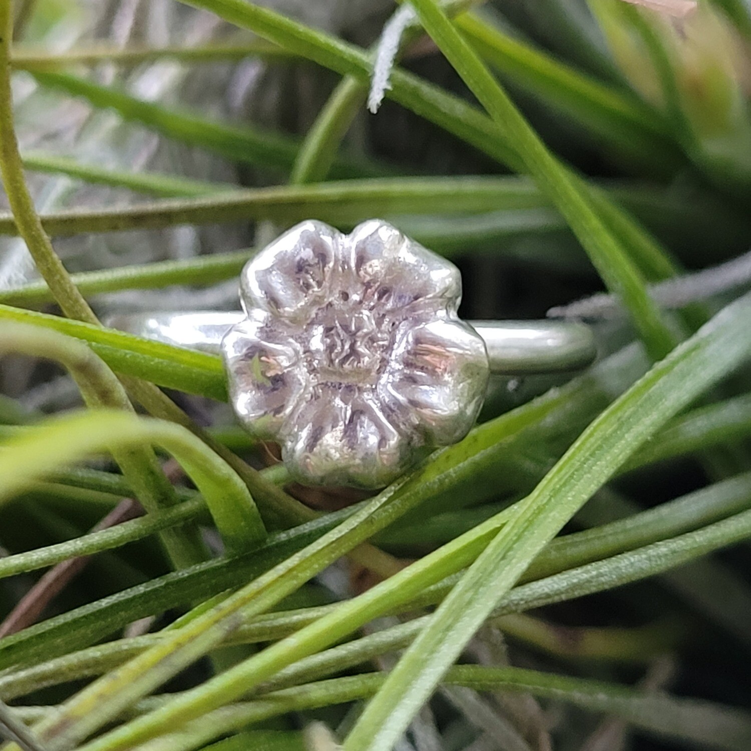 Flower Garden Sterling Silver Stacker Ring