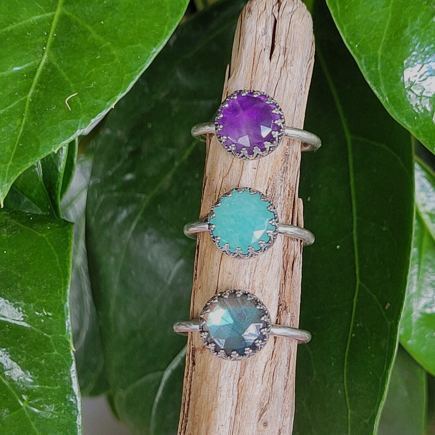 &#39;Enchantment&#39; Rose Cut Stacker Rings