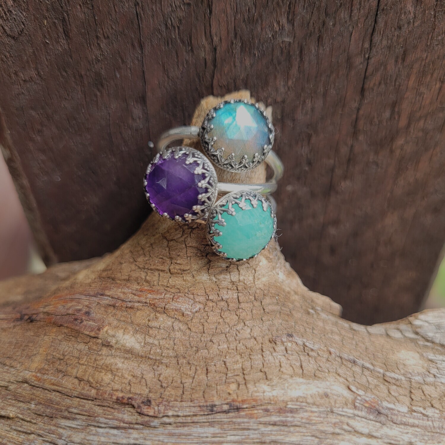 &#39;Enchantment&#39; Rose Cut Stacker Rings