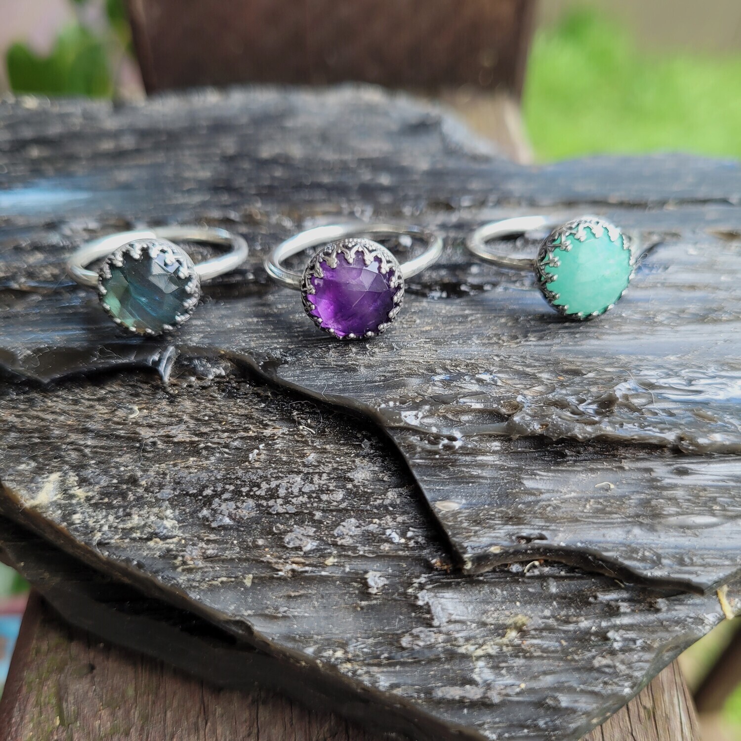 &#39;Enchantment&#39; Rose Cut Stacker Rings