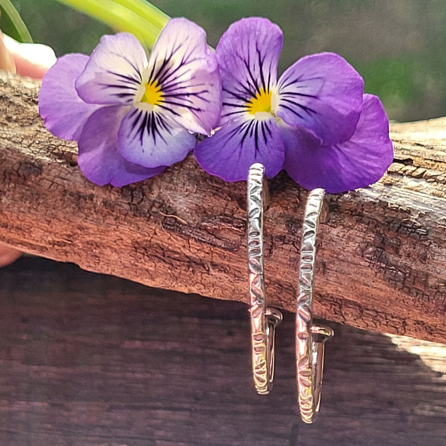 &#39;Tribal Vibe&#39; Sterling Silver Hoop Earrings