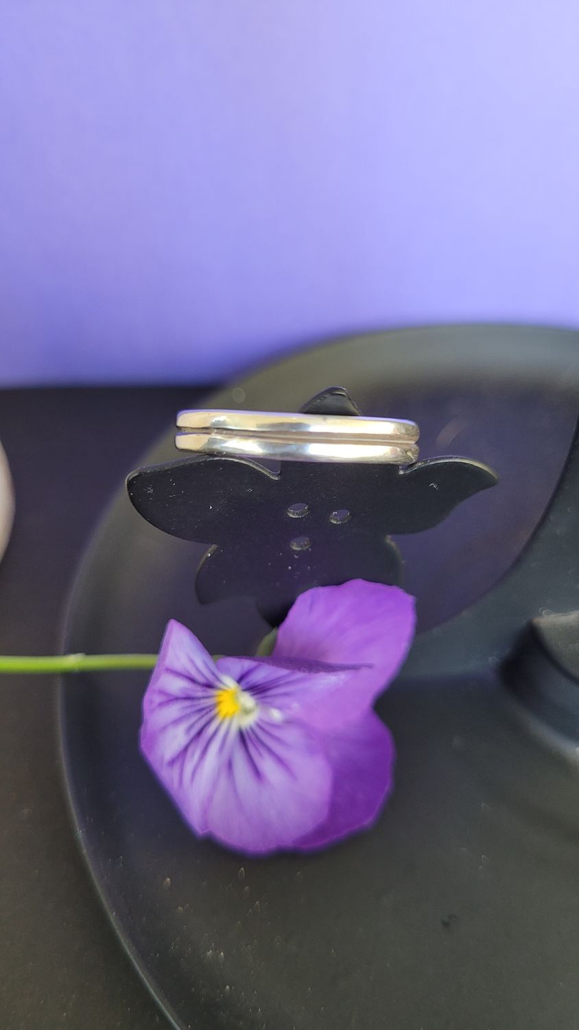 Double Band Ring - Sterling Silver Ring - &#39;Blue Moon&#39; Ring