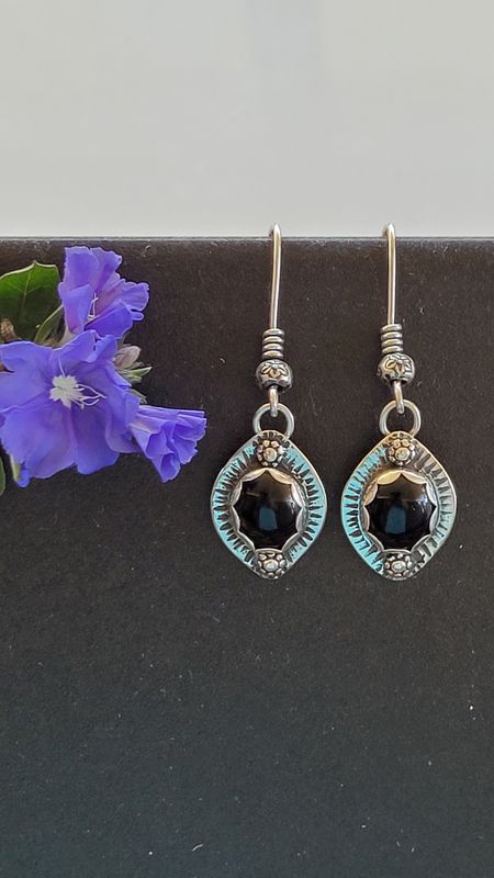 &#39;Noctural Bliss&#39; Black Onyx and Sterling Silver Earrings