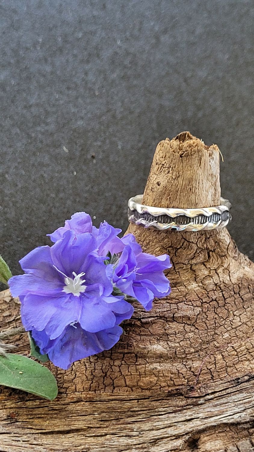 &#39;Silver Wave&#39; Sterling Silver Stacker Ring