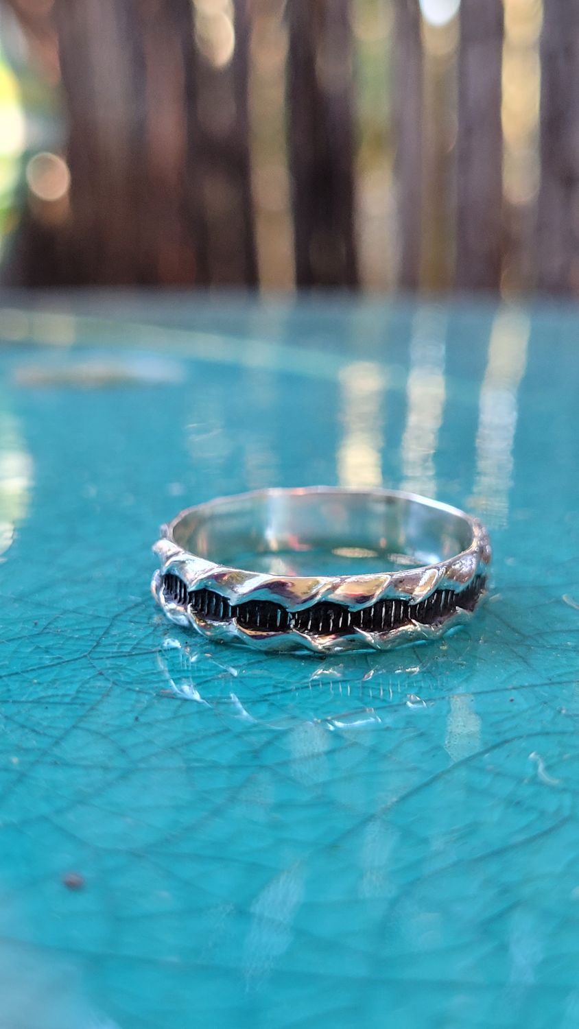 &#39;Silver Wave&#39; Sterling Silver Stacker Ring